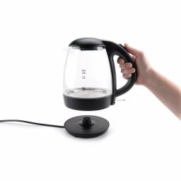AROMA 5-Cup Black Glass Electric Kettle, 1.2L Cordless Pouring with Automatic Shut-Off thumbnail 5