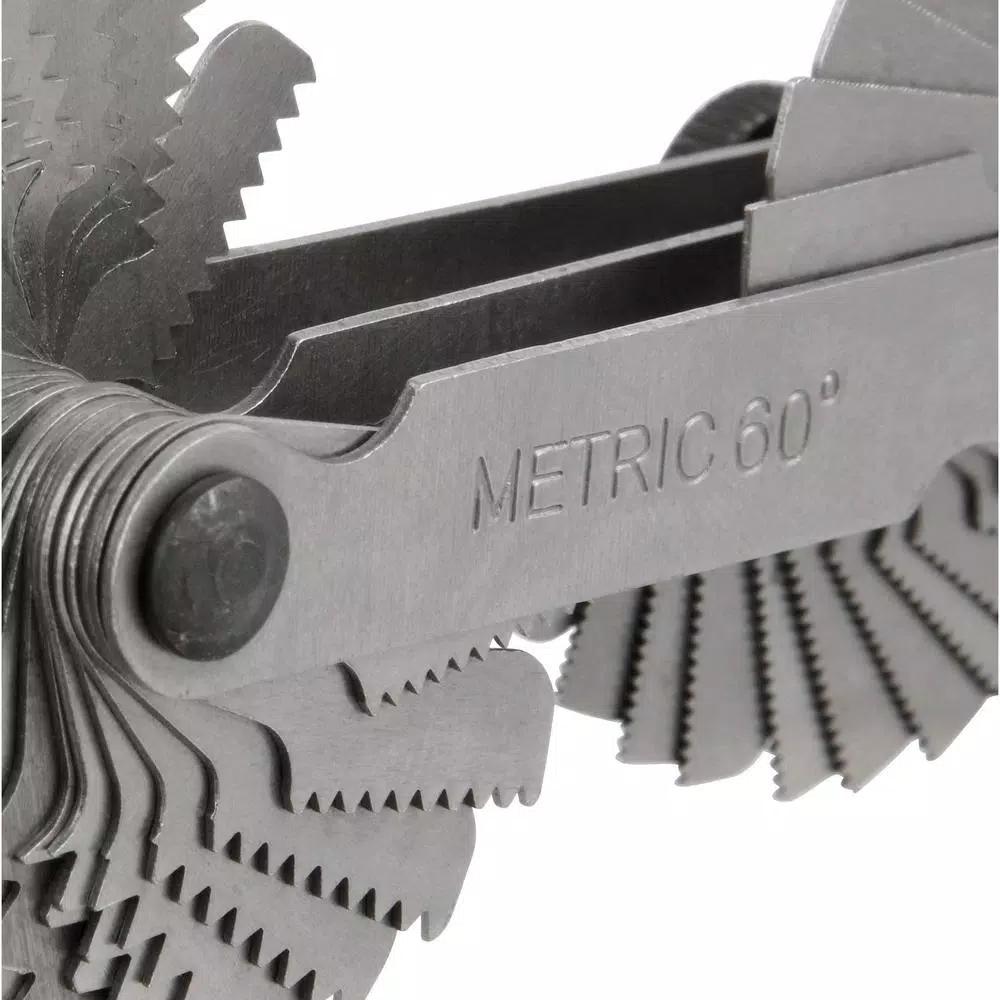 Grand Rapids Industrial Products Grip Thread Pitch Gauge - Dual Metric and SAE Stainless Steel Thread Counter