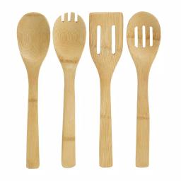 Basic Essentials 8-Piece Orange Ceramic Kitchen Utensil Set with Bamboo Utensils and Crock thumbnail 1