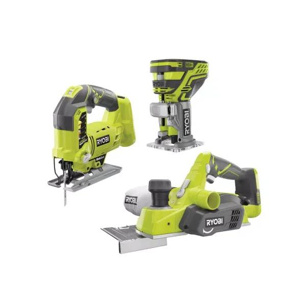 RYOBI 18V ONE+ Cordless Jig Saw, Trim Router, and 3-1/4 in. Planer Tool Kit (Tools Only)