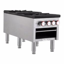 Magic Chef Commercial 2-Burner Natural Gas Stock Pot Range, 160,000 BTU, Stainless Steel thumbnail 3