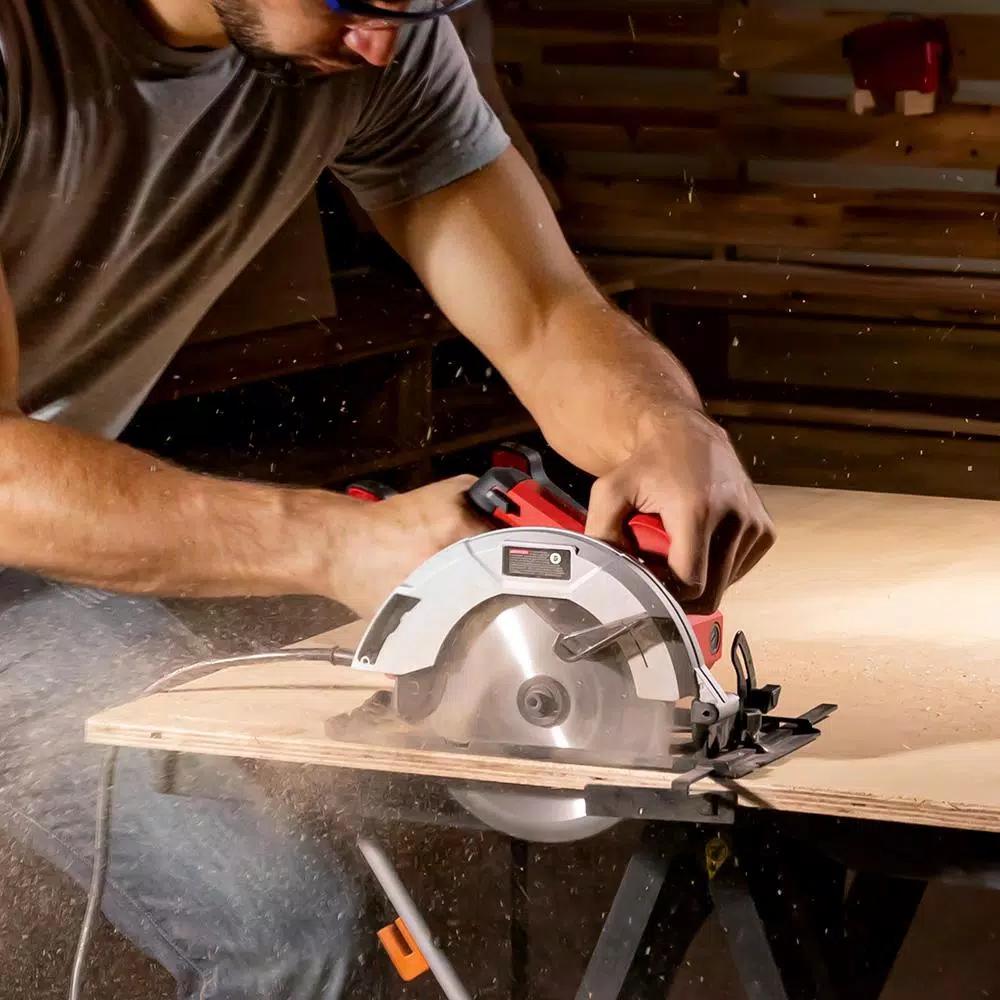 PowerSmart 7-1/4 in. 14 Amp Corded Electric Circular Saw with 5,800 RPM