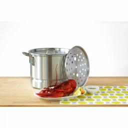 IMUSA 32 Qt. Aluminum Stovetop Steamer with Lid and Steam Tray thumbnail 7