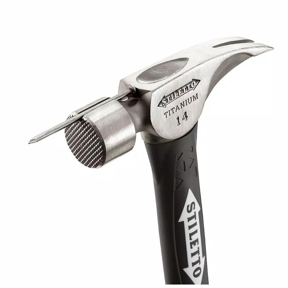 Stiletto TI14MC-F 14 oz. Titanium Milled Face Hammer with 16 in. Curved Fiberglass Handle