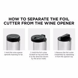 Ovente Electric Wine Bottle Opener with Foil Cutter and LED Light, Stainless Steel, Silver thumbnail 4