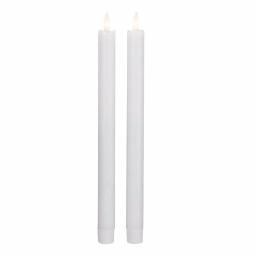 Northlight Set of 2 White Wax Flameless Taper Christmas Candles, 12 in. with 3D Flickering Light thumbnail 1