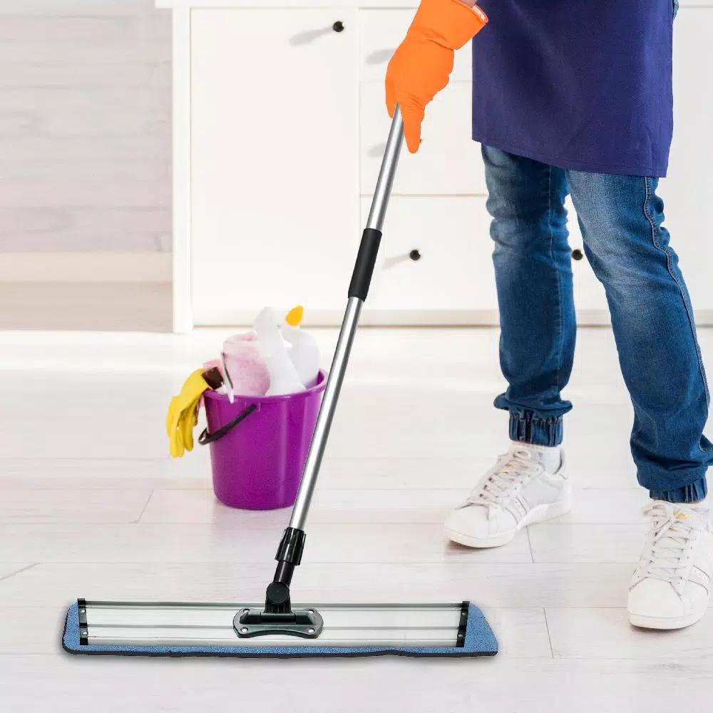 Zwipes 36 in. Blue Microfiber Looped Flat Mop Refill Pads, Damp/Dry Use (3-Pack)