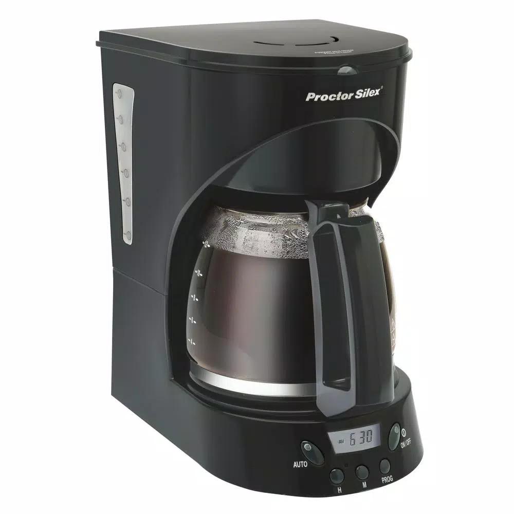 Proctor Silex 12-Cup Programmable Drip Coffee Maker, Black