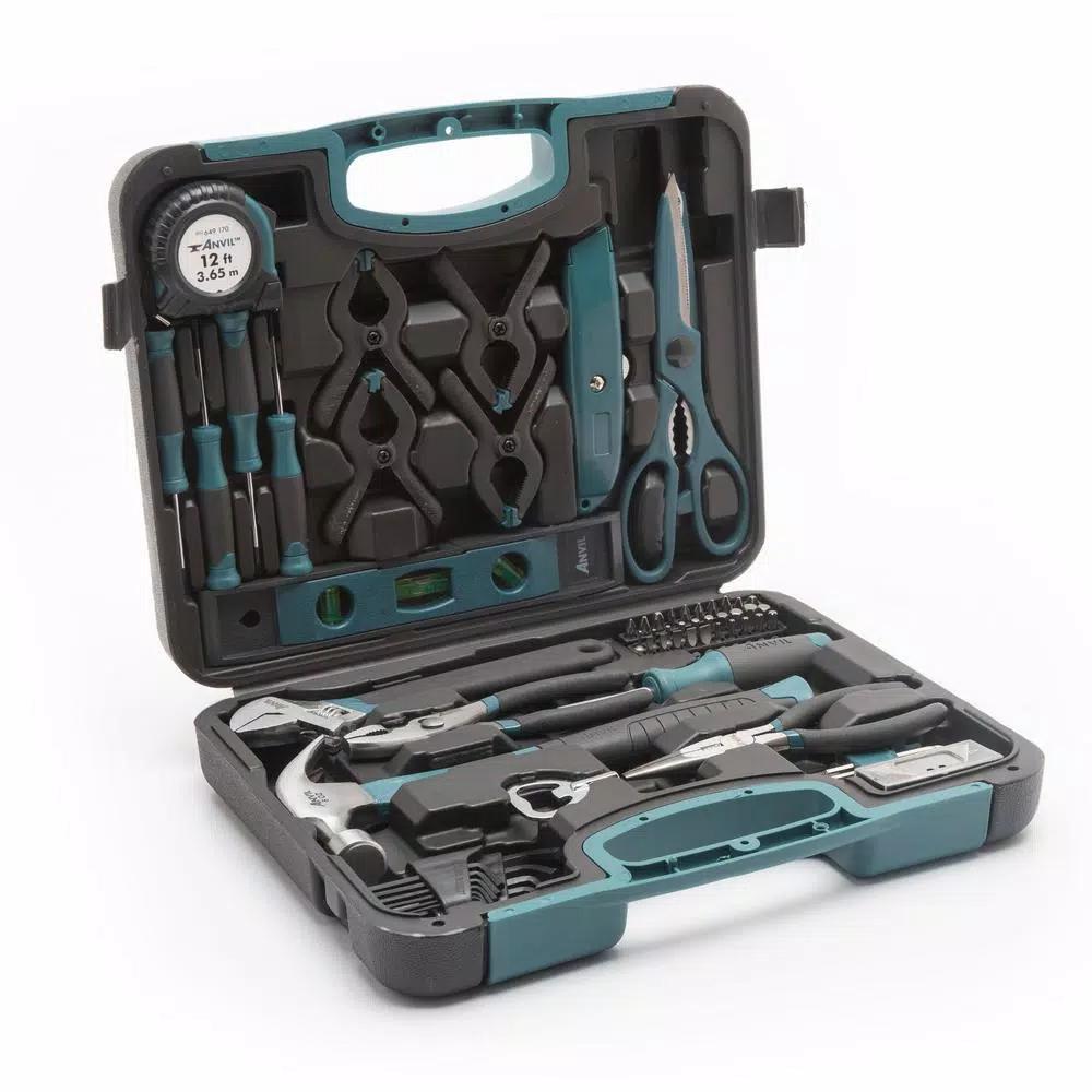 ANVIL 76-Piece Homeowner's Tool Set with Blow Molded Storage Case