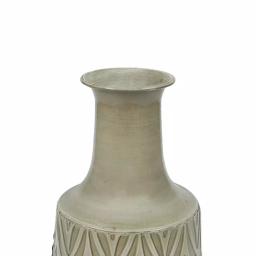 Winsome House 2-Piece Green-Gray Metal Damask Urn Vase Set thumbnail 3