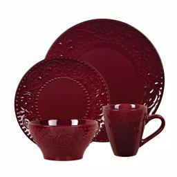 Lorren Home Trends Lorren Home 16-Piece Merlot Stoneware Dinnerware Set, Service for 4 thumbnail 1