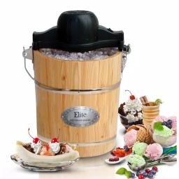 Elite Gourmet EIM-506 6 Qt. Old Fashioned Ice Cream Maker with Pine Wood Bucket thumbnail 2