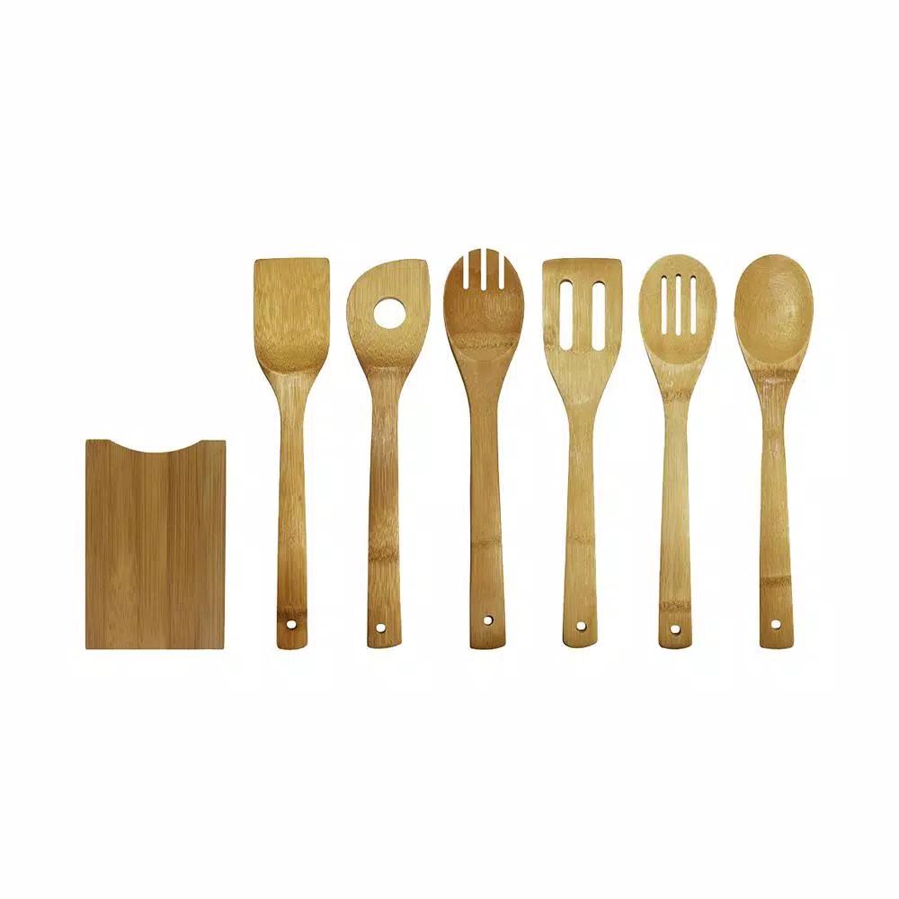 Oceanstar 7-Piece Bamboo Cooking Utensil Set with Holder