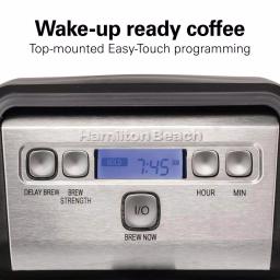 Hamilton Beach 12-Cup Compact Programmable Drip Coffee Maker, Black thumbnail 6