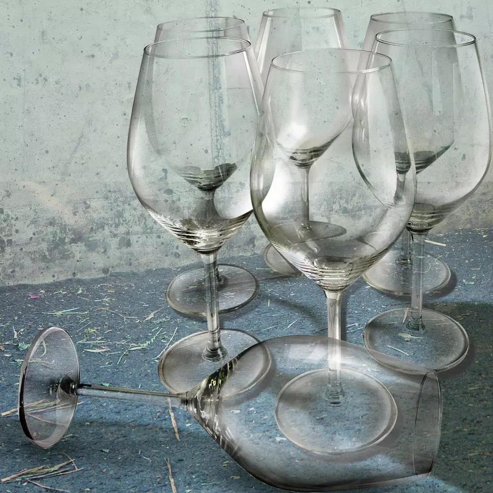 Epicureanist Illuminati White Wine Glasses, Lead-Free Crystal, Set of 6