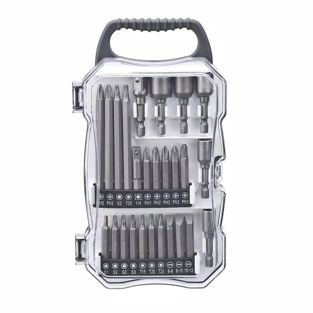 Genesis 26-Piece Impact Grade Driver Bit Set with Durable Carrying Case