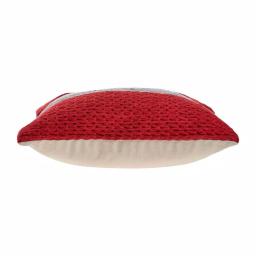 LR Home Bright Red Striped Throw Pillow, 20 in. x 20 in. Textured Cotton Accent Pillow thumbnail 5