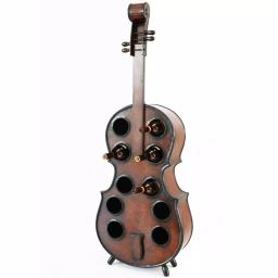 Vintiquewise Vintage Wooden Cello Shaped Wine Rack - 10 Bottle Floor Display thumbnail 1