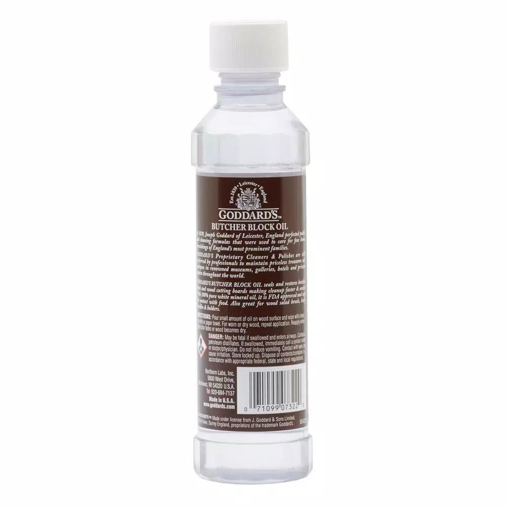Goddard's Butcher Block Oil - 100% Pure White Mineral Oil for Wood Care