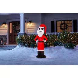 Disney Nightmare Before Christmas 4 ft. Jack Skellington as Santa Inflatable Holiday Decoration thumbnail 2