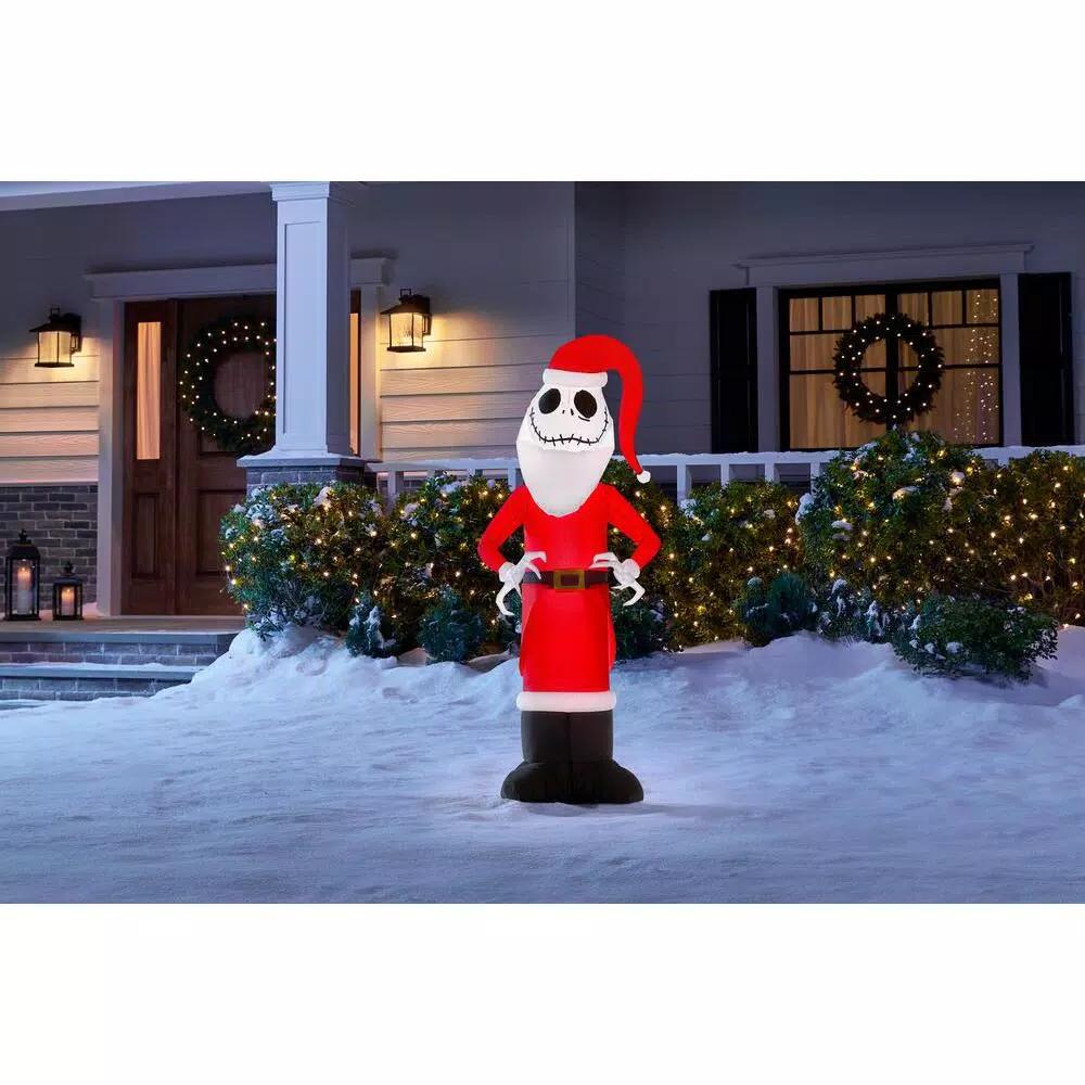 Disney Nightmare Before Christmas 4 ft. Jack Skellington as Santa Inflatable Holiday Decoration