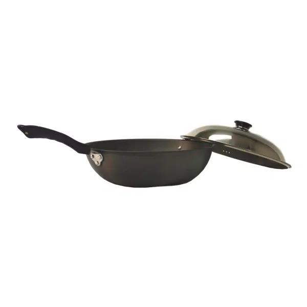 SPT Hard Anodized 13.4 in. Aluminum Wok with Lid, Induction Ready Cookware Set