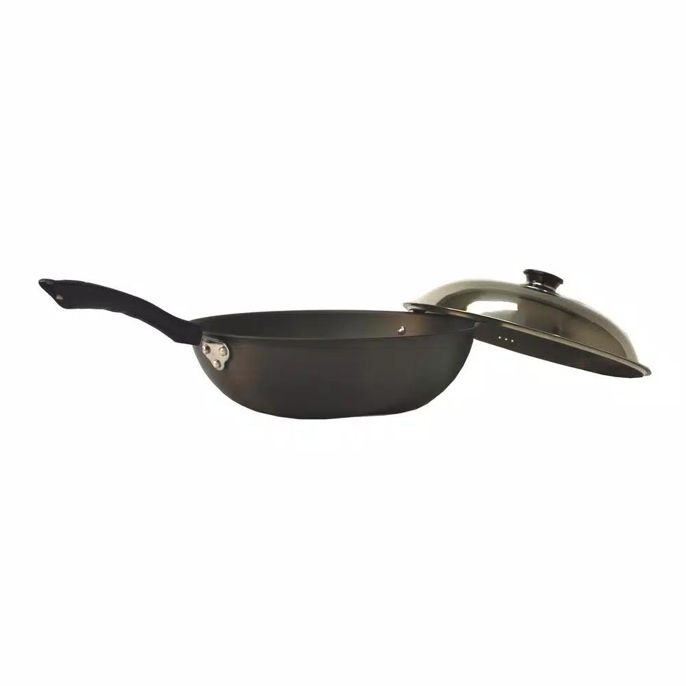 SPT Hard Anodized 13.4 in. Aluminum Wok with Lid, Induction Ready Cookware Set