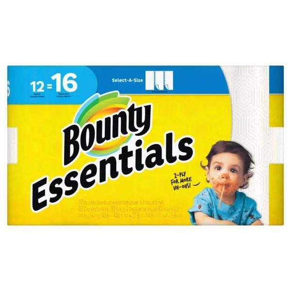 Bounty Essentials Select-A-Size White Paper Towels, 12 Big Rolls