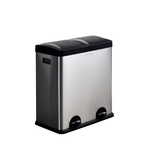 Step N' Sort 16-Gallon 2-Compartment Stainless Steel Trash Can and Recycling Bin