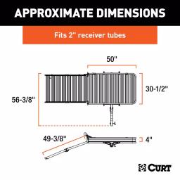 CURT Aluminum Hitch Cargo Carrier with Folding Ramp, 500 lb. Capacity, 2 in. Receiver thumbnail 3