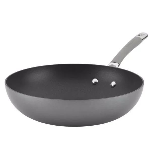 Circulon Elementum 12-Inch Hard-Anodized Nonstick Stir Fry Wok, Oyster Gray