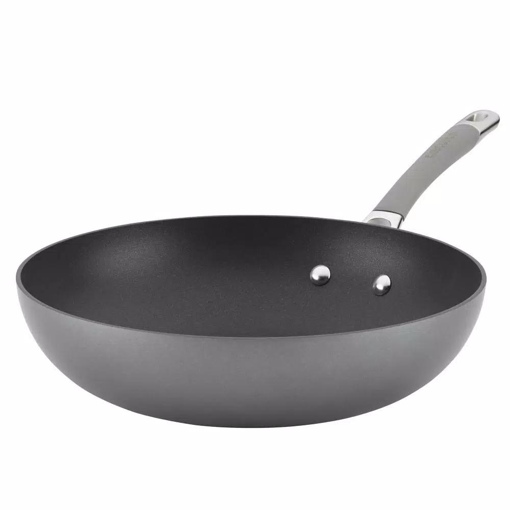 Circulon Elementum 12-Inch Hard-Anodized Nonstick Stir Fry Wok, Oyster Gray