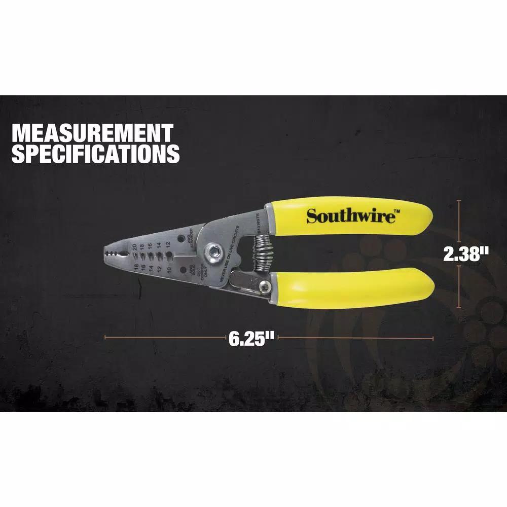 Southwire S1018STR 6 in. Compact Wire Stripper, 10-18 AWG