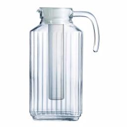 Luminarc Quadro 57.5 oz Glass Jug with Infuser and White Lid thumbnail 1