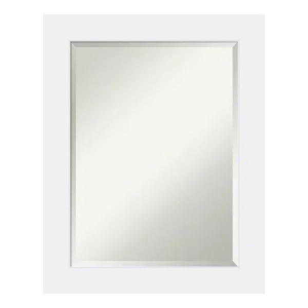 Amanti Art Corvino 23 in. W x 29 in. H Rectangular Beveled Edge Bathroom Vanity Mirror, Satin White Wood Frame