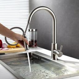 Vanity Art 16.7 in. Single-Handle Pull-Down Kitchen Faucet, Brushed Nickel thumbnail 7