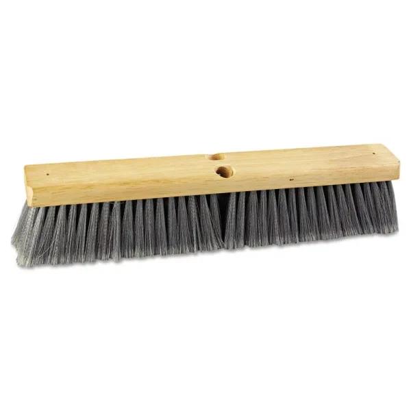 Boardwalk 18 in. Flagged Polypropylene Bristle Floor Brush Head with Hardwood Block