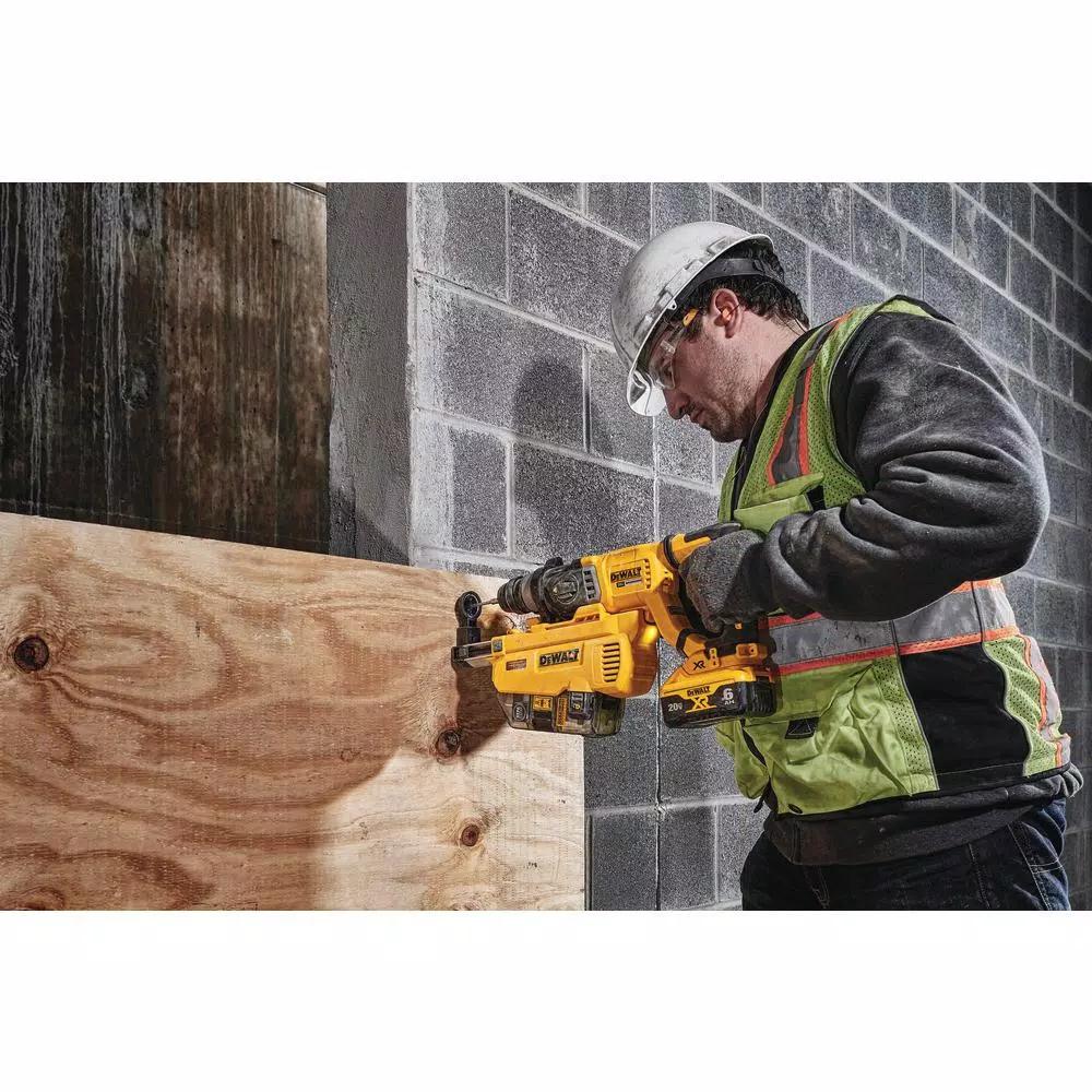 DEWALT 20V MAX XR Brushless 1-1/8 in. SDS Plus D-Handle Rotary Hammer Kit with Dust Extractor & (2) 6.0Ah Batteries