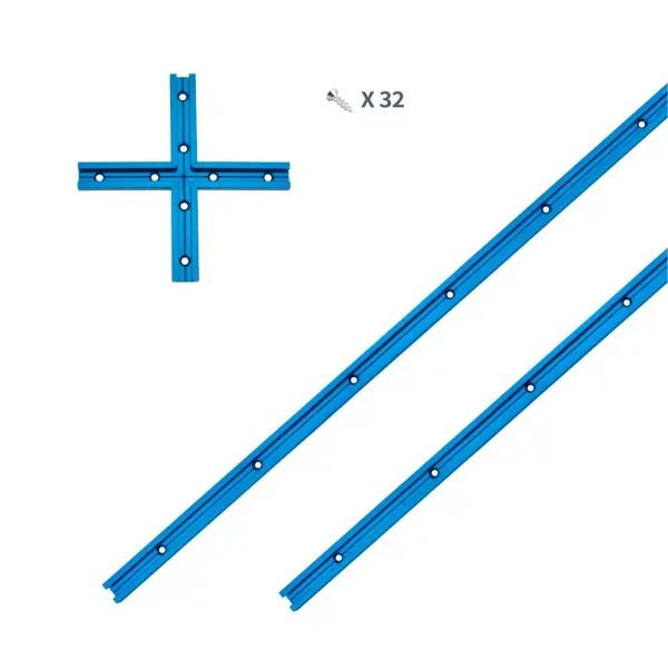 POWERTEC 48 in. Universal T-Track Kit with Intersection Kit and Wood Screws