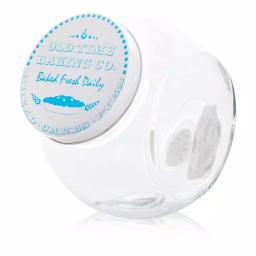 General Store Gibson Home General Store Cottage Chic 4.25 Qt. Glass Canister with Steel Lid, Blue Print thumbnail 3