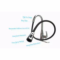 Flow Series Motion Activated Single-Handle Pull-Down Kitchen Faucet, Chrome (3-Pack) thumbnail 9