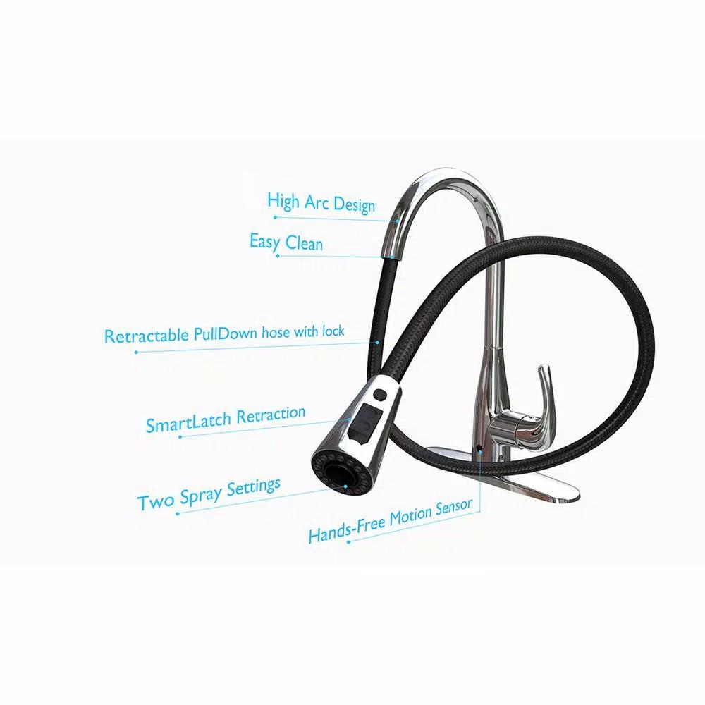 Flow Series Motion Activated Single-Handle Pull-Down Kitchen Faucet, Chrome (3-Pack)