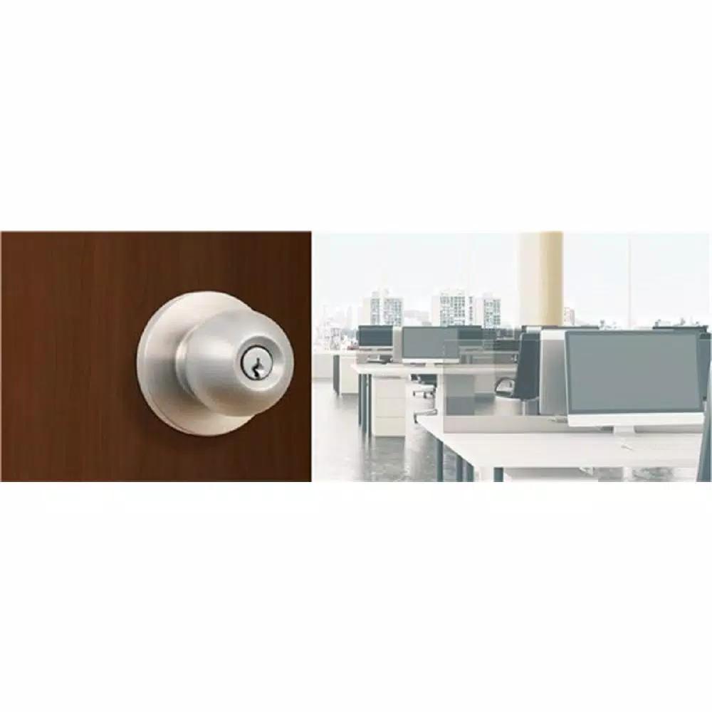 Universal Hardware Commercial Grade 2 Satin Chrome Keyed Entry Door Knob, 2-1/8 in.