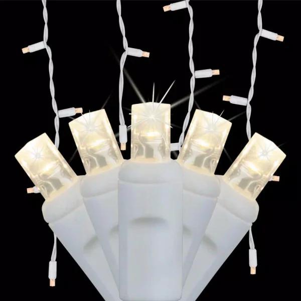 Wintergreen Lighting SoftTwinkle 7 ft. 70-Light LED Warm White Icicle Lights