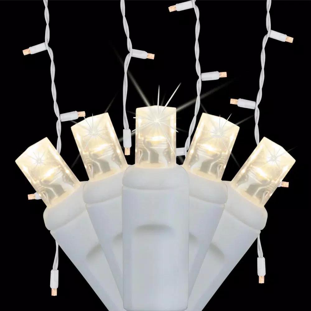 Wintergreen Lighting SoftTwinkle 7 ft. 70-Light LED Warm White Icicle Lights