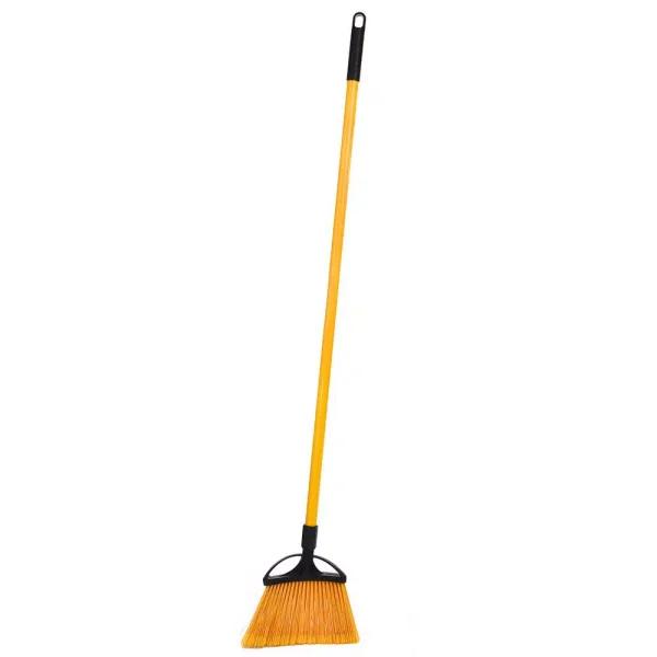 Alpine Industries 10 in. Angle Broom with Fiberglass Handle, Yellow (3-Pack)
