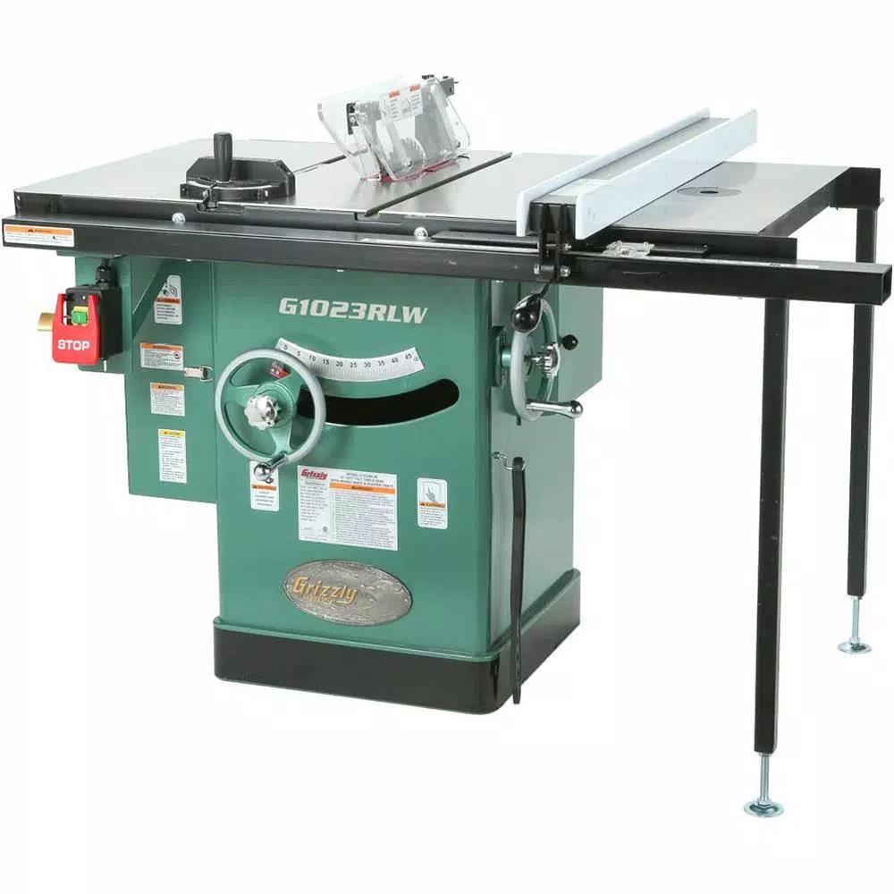 Grizzly Industrial 10 in. 3 HP 240-Volt Cabinet Table Saw with Built-in Router Table Extension