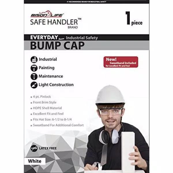 Safe Handler Bison Life Safe Handler Everyday Series White HDPE Bump Cap with 4-Point Pin Lock Suspension