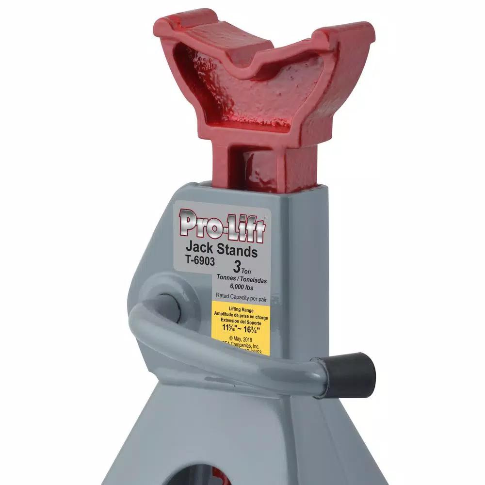 Pro-Lift T-6903 3-Ton Jack Stands with Ductile Cast Iron Ratchet Bar (Pair)