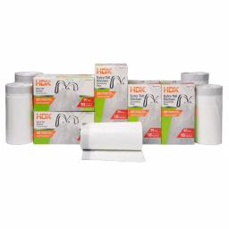 HDX 18 Gal. White Kitchen and Compactor Drawstring Trash Bags, 150-Count thumbnail 2